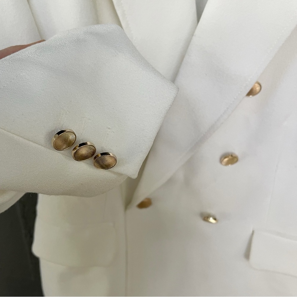 Rachel Zoe Double Breasted White 6 Button Blazer - Picture 9 of 13